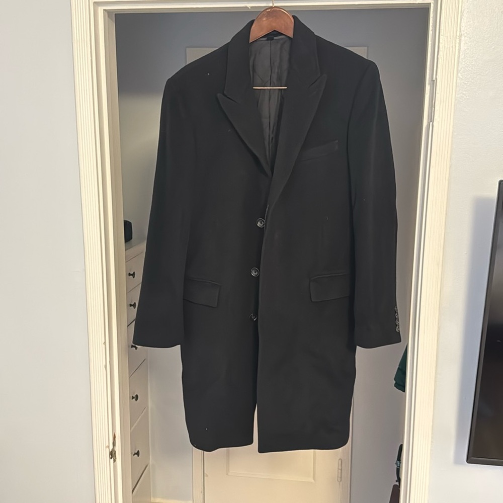 Black Cashmere Wool Ludlow Coat Topcoat with Thinsulate